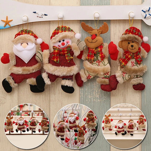 Christmas Santa Claus Snowman Elk Doll Xmas Tree Hanging Pendant Ornaments Decor