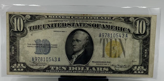1934 A Ten Dollars Silver Certificate North Africa