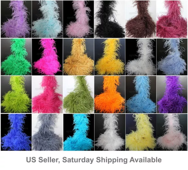 4 ply, 72"long A+ Quality Ostrich Feather Boa, 20+  colors to pick from, NEW!