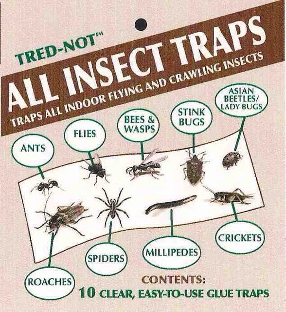 10 pk  ALL INSECT TRAPS. Clear sticky glue boards / sheets.  Ships from USA