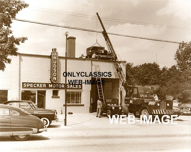 1955 HUDSON AUTO Dealer New & Used Car Sales 8X10 Photo Willys Jeep