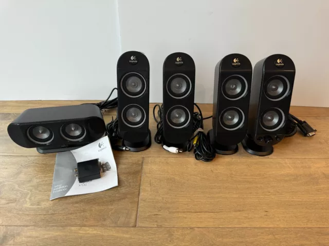 Logitech X-530 5.1 Surround Sound System Speakers & Mini Jack - No Subwoofer