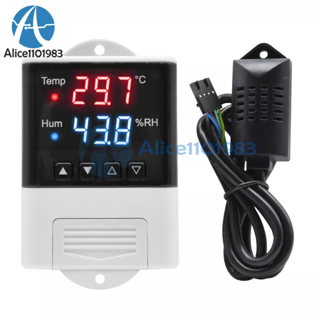 AC110V-220V Digital DTC3200 Dual LED Temperature Humidity Controller Thermostat