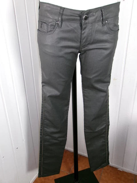 PANTALON JEAN GRIS KOHL stretch enduit KAPORAL W25 34/36 taille