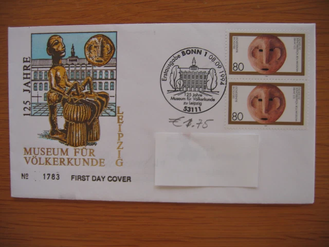 Allemagne Germany BR Deutschland Bund Mi 1751 FDC : Völkerkunde Museum Leipzig