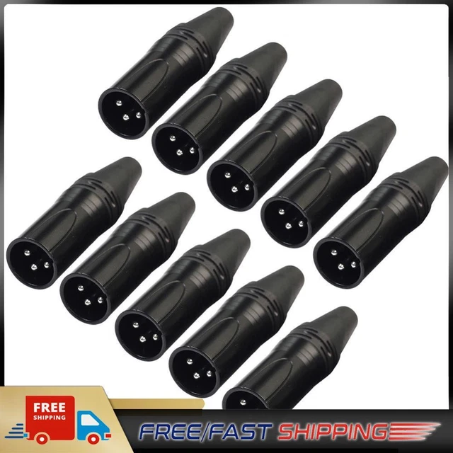 10pcs DIY Microphone XLR 3Pin Male Plug Connector Cable Solder Plug MIC Adapter