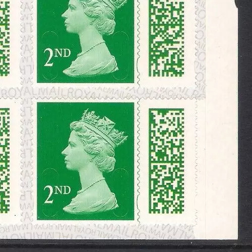 GB 2022 8x 2nd Barcode Booklet Error Part Matrix Remaining Intact Bottom Right