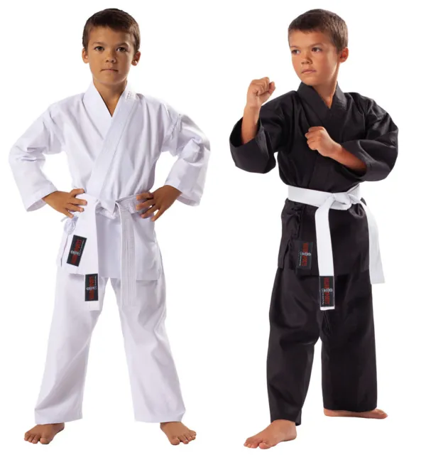 VADER Kids Karate Suit White Childrens Karate Gi Uniform with Free White Belt