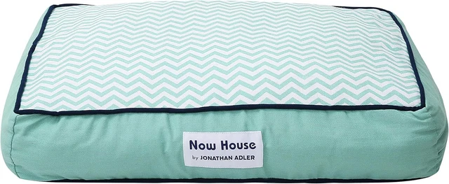 Now House for Pets by Jonathan Adler Teal Chevron Cushion Dog Bed, Small 3