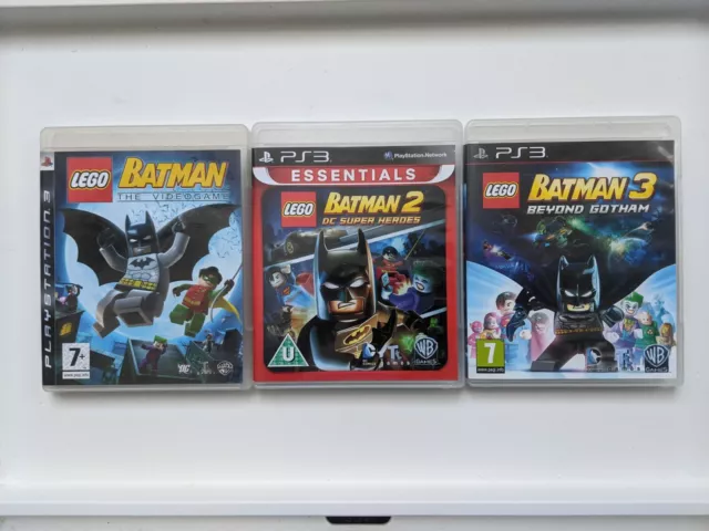 Lego Batman 1, 2 DC Super Heroes & 3 Beyond Gotham PS3 Spiele Bundle Sehr guter Zustand