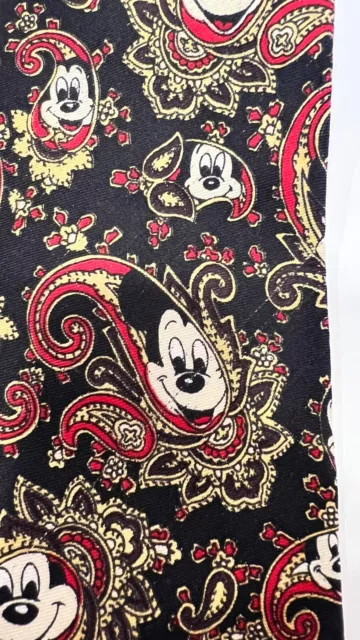VINTAGE MICKEY MOUSE Disney Navy Red and Gold Paisley Silk Tie Necktie ...