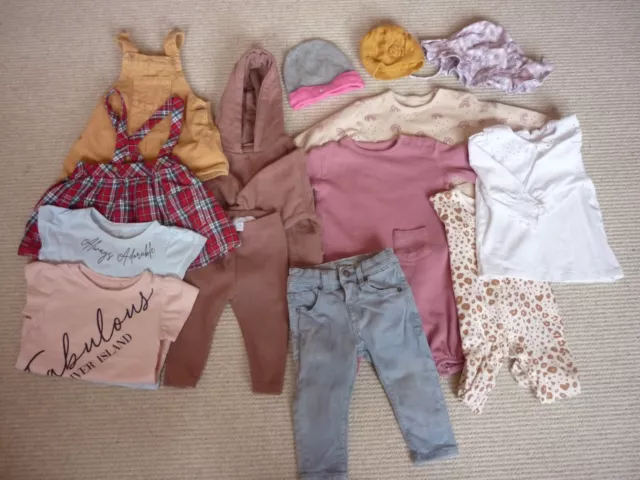 Bundle of Fourteen Baby Girls Clothes Various Makes 6-9 Months Pre Owned