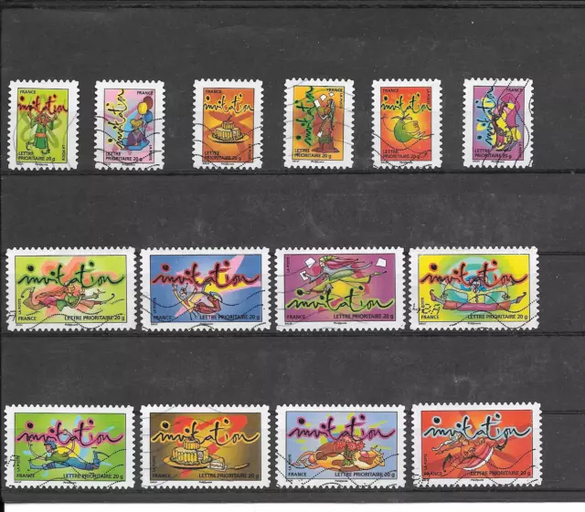 France 2009."Timbres Pour Invitations".Serie De 14 Timbres Autoadhesifs Oblitere