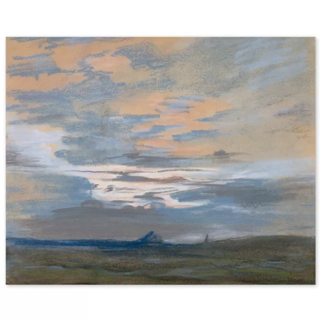 Eugène Delacroix, Studie des Himmels bei Sonnenuntergang, Poster Eugene