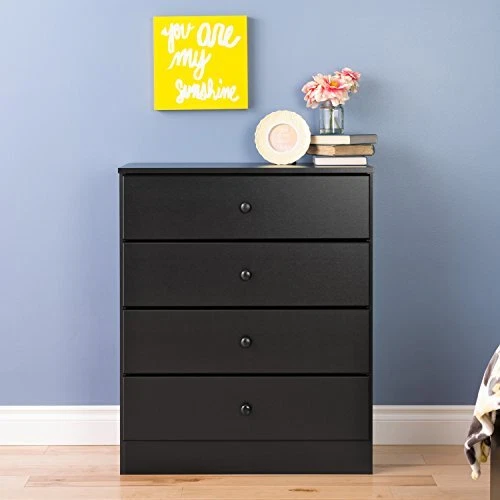 Astrid 4 Drawer Dresser 4-Drawer Dresser Black