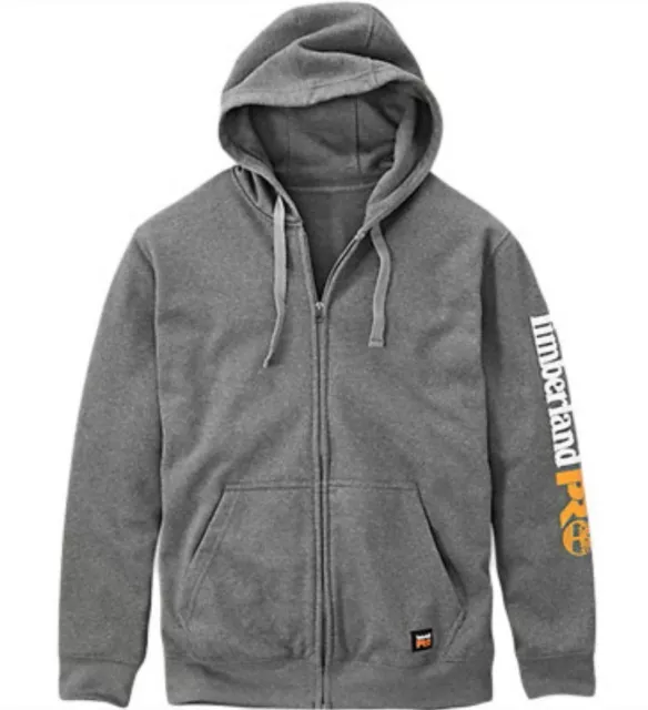 Timberland PRO Mens Hood Honcho Full-Zip Hooded Sweatshirt Charcoal Heather Sz L