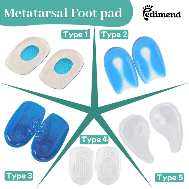 Fersenpolster, Fußpads, Gel Fersenschutz Silikon Pads, Gel Vorfußpolster, Gel Ferse Socken Für Fersensporn Plantarfasziitis, Mittelfußpolster, Sehr Geeignet Für Fersenschmerzen, Trockene Rissige Ferse