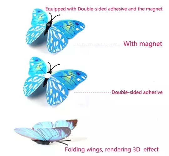 Idea Regalo Murales Farfalle 3D Decalcomanie Adatte Per Qualsiasi Tipo Di Parete 3