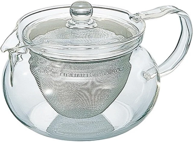 Hario Chacha Kyusu Maru Teapot Heatproof Glass Teapot 450 Ml, Glass