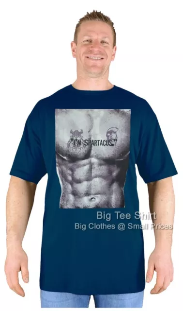 Big Mens Navy Blue Metaphor Spartacus T-Shirt Sizes 6XL 7XL 8XL