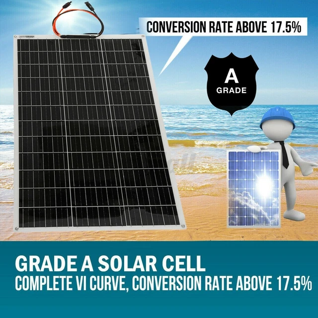 250W Solar Panel Flexible solar panel kit home 12V Battery Car Boat Outdoor