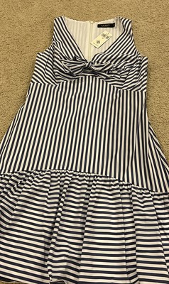 $165 NWT Ralph Lauren Womens Dress Size 10 Blue Stripe P