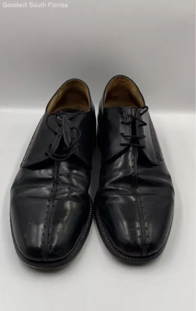 Adolfo Mens Black Leather Lace Up Low Top Oxford Dress Shoes Size 11.5 M