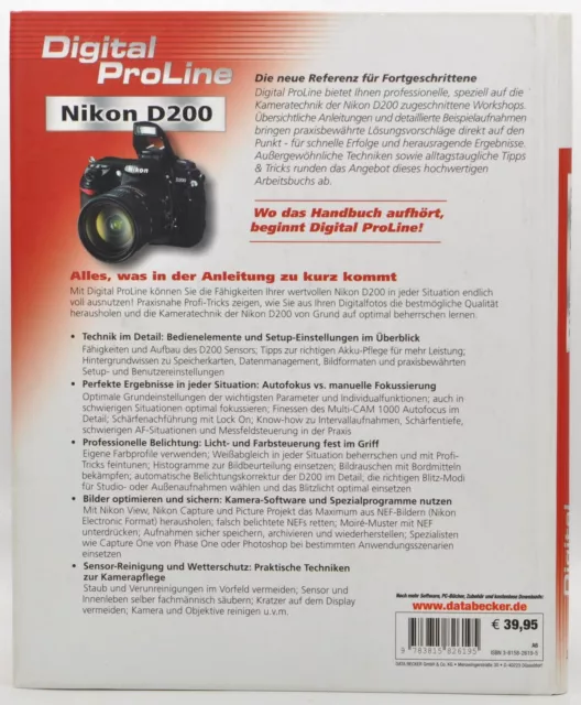 Nikon D200 Digital ProLine Manual Profesional Libro Consejos DATA BECKER ZT. Bueno 2