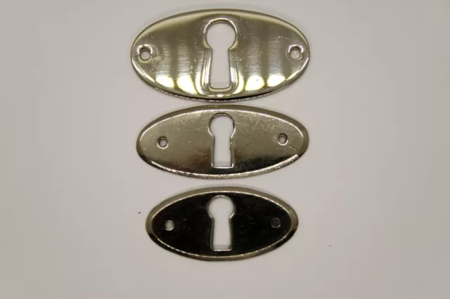 Schlüssellochblende Möbelschild Schlüsselschild Argento Ovale Croce 3 Taglie