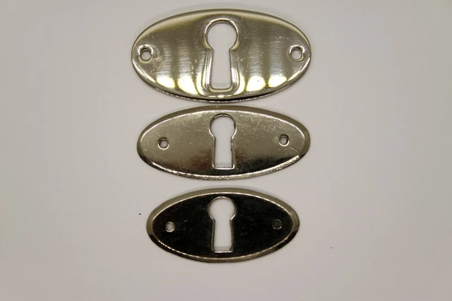 Schlüssellochblende Möbelschild Schlüsselschild Argento Ovale Croce 3 Taglie