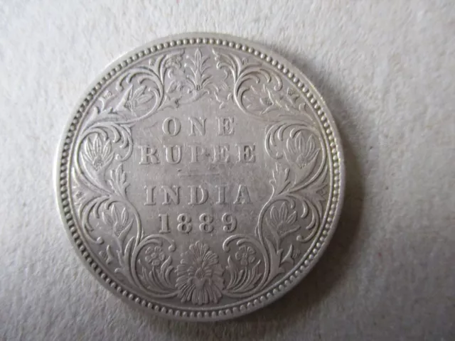 1889 India One Rupee Coin