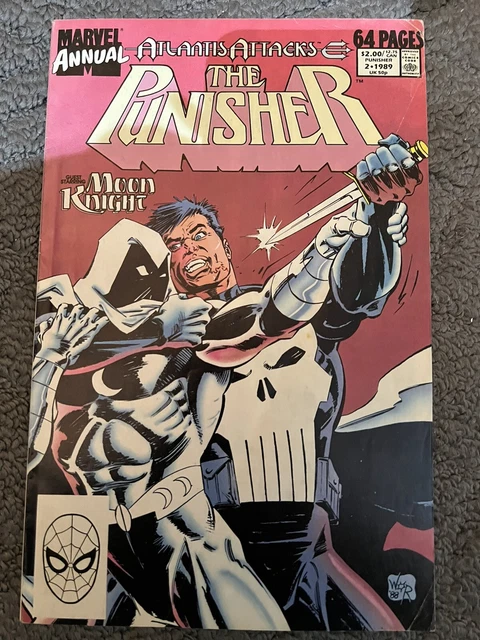 The PUNISHER ANNUAL #2 MARVEL  1989 PUNISHER VS MOON KNIGHT  MCU 🔑