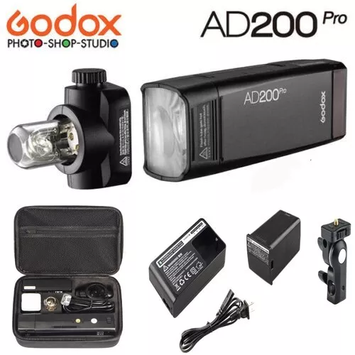 Godox Witstro AD200Pro TTL Flash 2.4G 200Ws HSS 1/8000s Pocket Flash + FREE GIFT