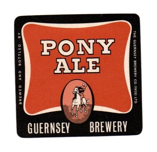 Guernsey - Vintage Beer Label - Guernsey Brewery - Pony Ale