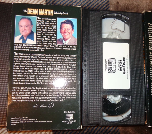 3 DEAN MARTIN Celebrity Roast Vhs Tapes Frank Sinatra Bob Hope Reagan