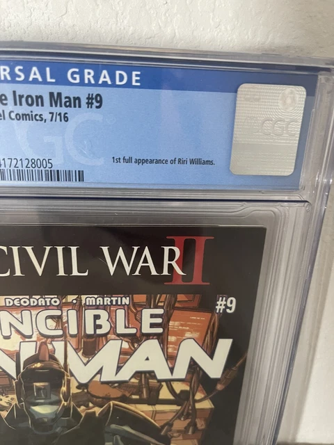 Invincible Iron Man #9 (CGC 9.4, 1st Print, Marvel, 2016) 1st Riri Williams 2