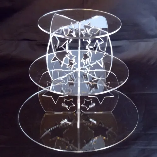 Sterneförmiges Design Klar Acryl Mehrstufige Kuchenständer, 3, 4, 5, 6 & 7 Stufen