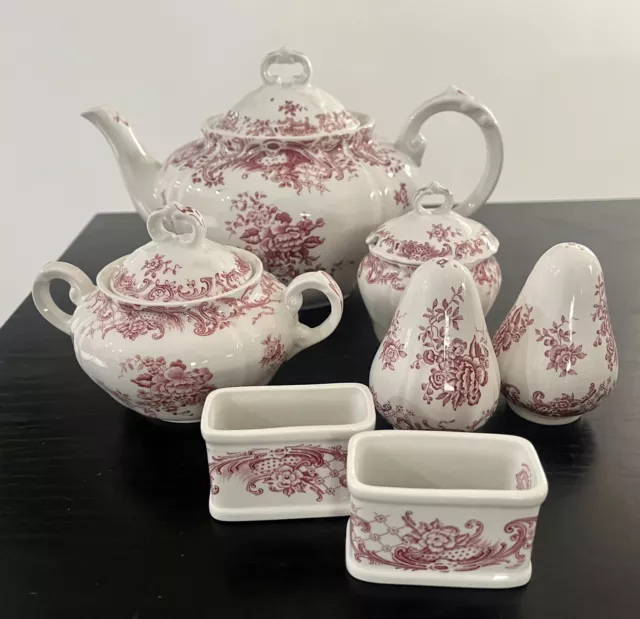 Villeroy & Boch Lot Valeria Théière Sucrier Sel Poivre Pot ... 7 pièces