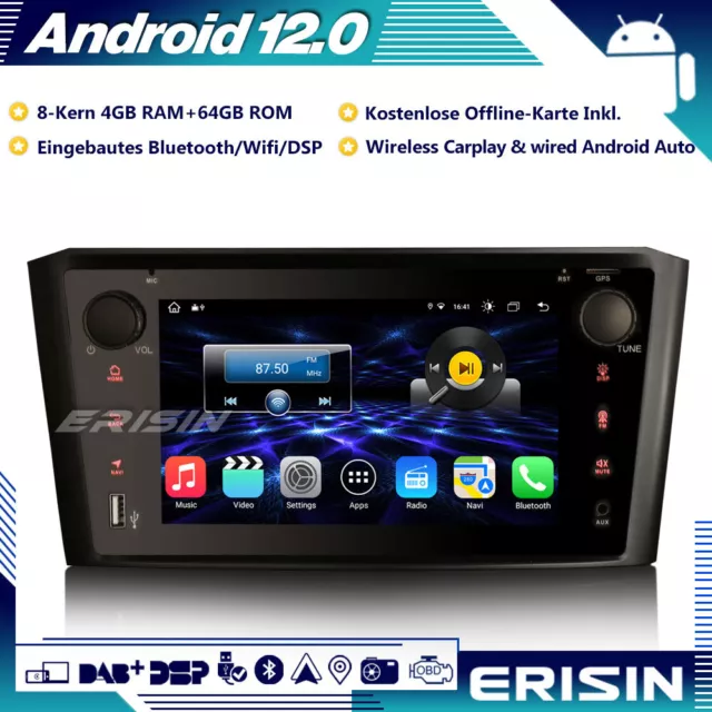 8-Kern Android 12 Autoradio GPS DSP CarPlay DTV RDS 64GB für TOYOTA Avensis T25