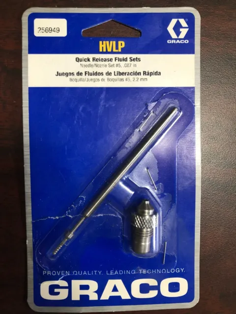New Graco HVLP Quick Release Fluid Set Needle / Nozzle Set #5 Part# 256949