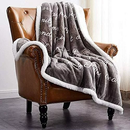 Throw Blanket Super Soft Plush Fleece  Sherpa Flannel Couch Sofa Bed 50" x 60"