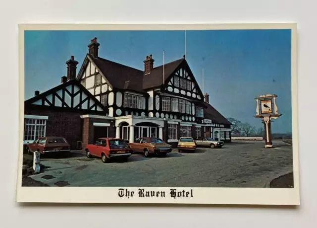 Postcard Advertisement The Raven Hotel  Prees Heath Whitchurch Shropshire