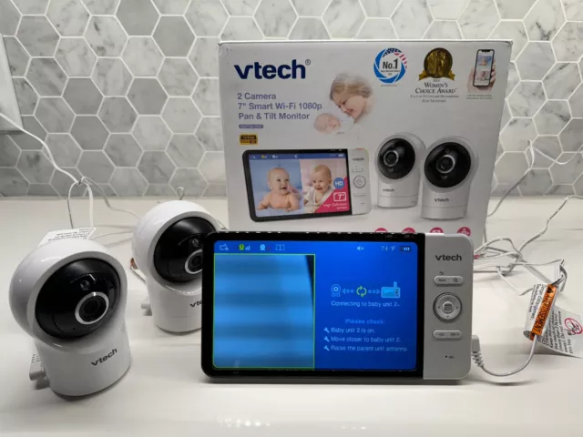 Monitor de bebé VTech RM7764-2HD 1080p Smart WiFi acceso remoto 2 cámaras (LEER)