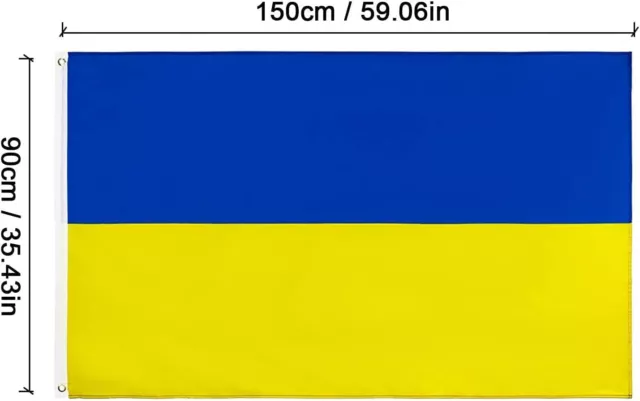 Flag of Ukraine 5ft * 3ft 150cm * 90cm large flag Polyester with hanging holes 2