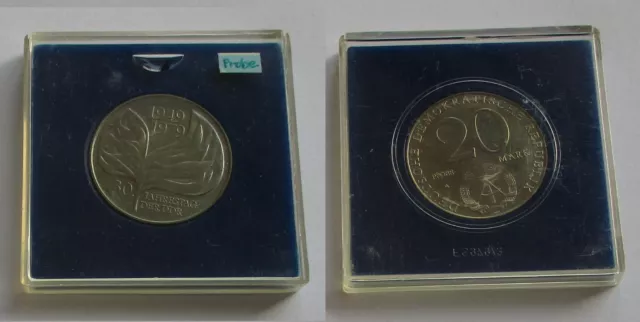 DDR Gedenk Münze 20 Mark 30. Jahrestag der DDR 1979 Probe Stempelglanz (131667)