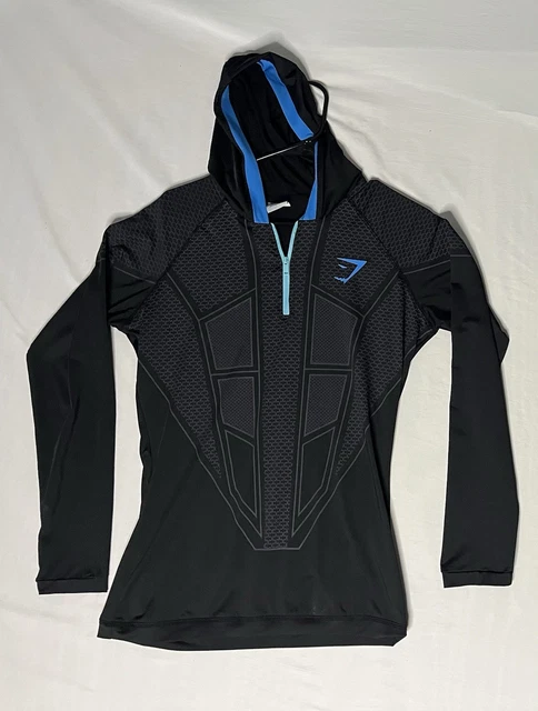 GYMSHARK ONYX V1 Black And Blue Hoodie David Laid, Medium $276.27