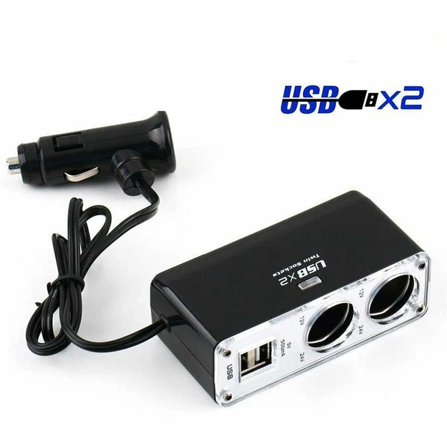 Adaptateur Allume-Cigare 12V/24V 5 En 1 BYGD - 2 Prises + USB QC3.0 + Type C 20W Avec Voltmètre LED
