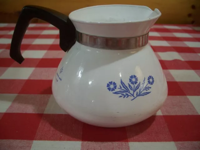 Vtg Corning Ware 6 Cup Coffee/Tea Pot, Blue Cornflower Pattern, P-104 NO LID