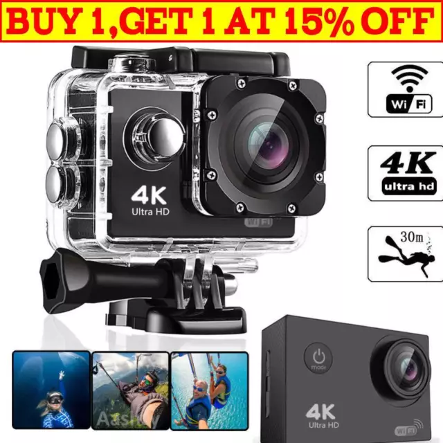 4K WIFI HD Action Camera Sport Diving Waterproof DV Video Go Car Cam Pro Outdoor