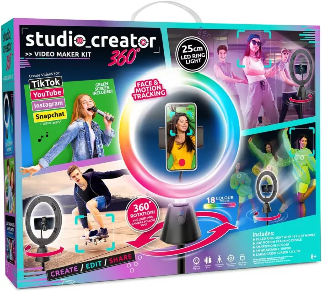 Studio Creator 360 Video Maker Kit  Selfie Handyhalterung Leuchtring BWARE